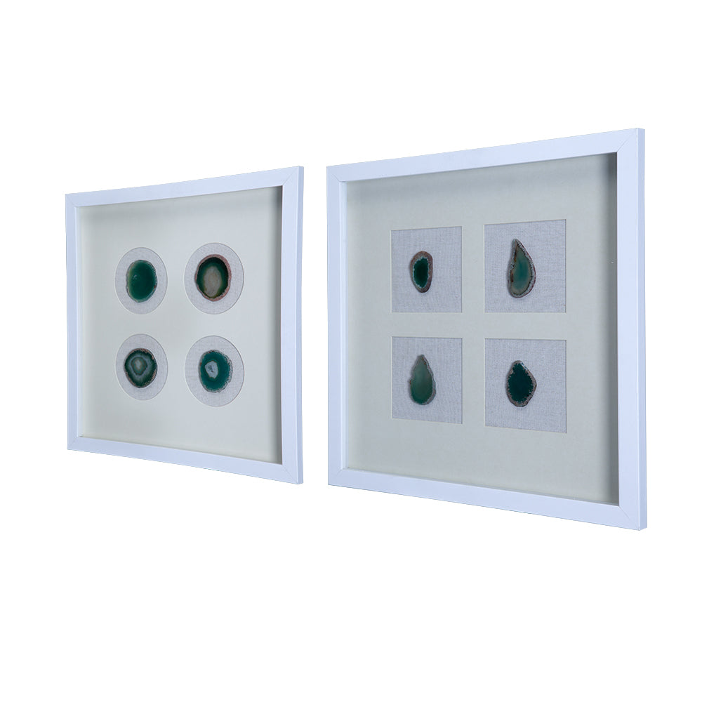 Set of 2 Shadow Box Wall Décor with Agate