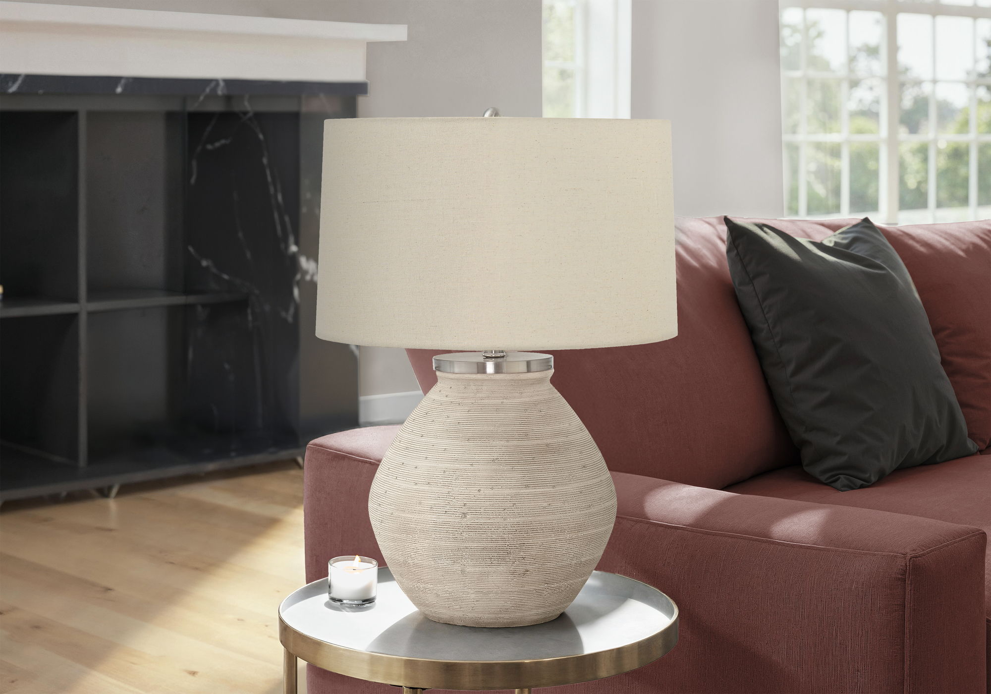 Lighting Table Lamp Concrete Resin Contemporary - Cream