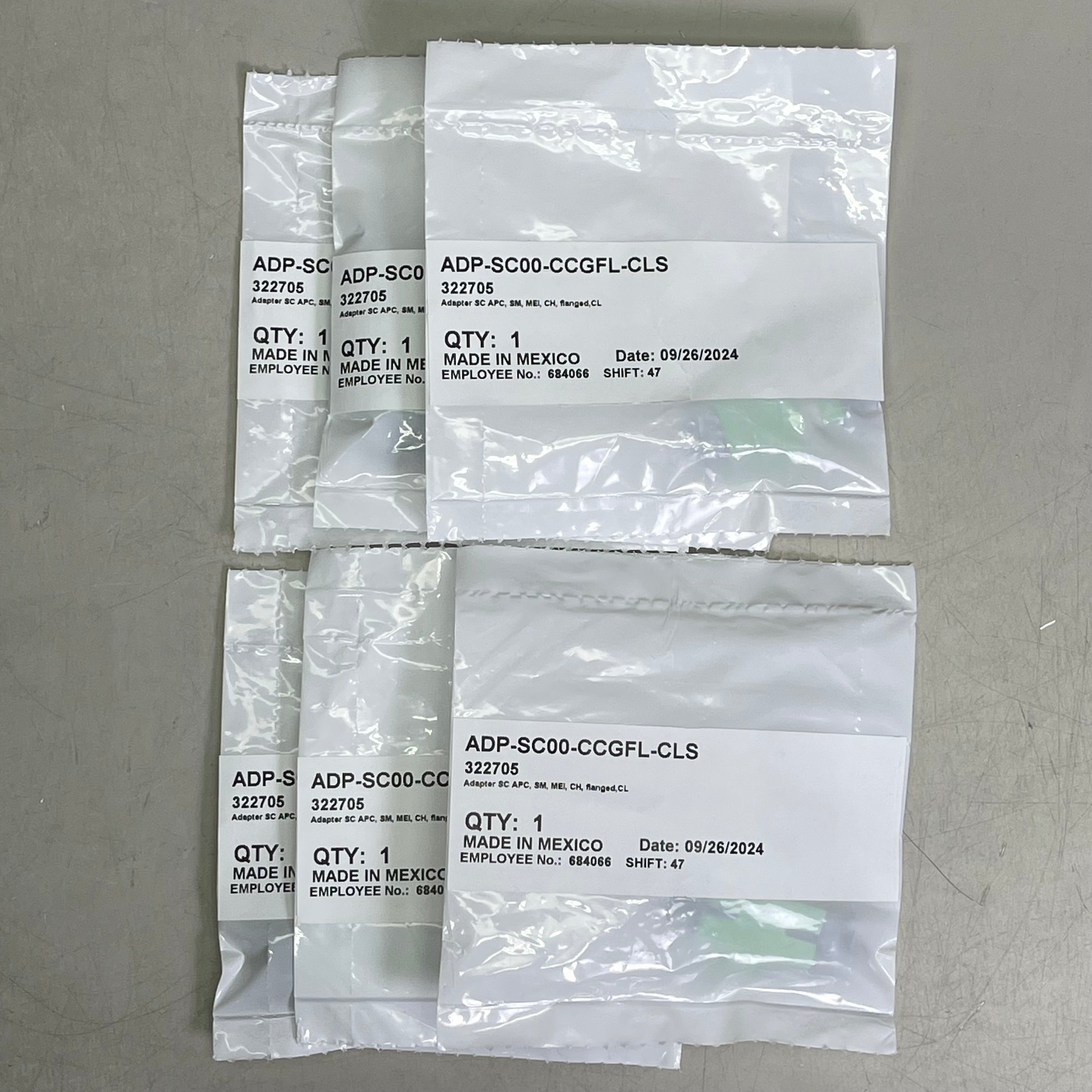 CORNING (6 PACK) Fiber Optic Adapters Full-Flange Mount Ceramic Sleeve ADPSC00CCGFLCLS