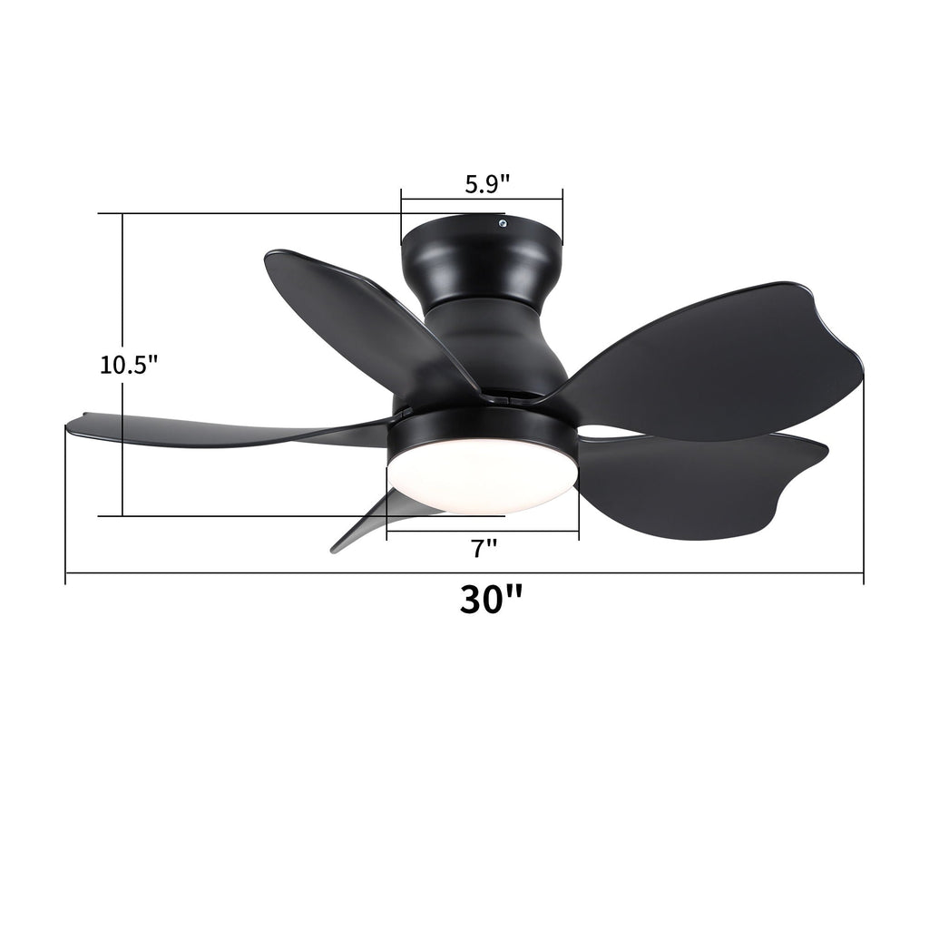 Low Profile Flush Mount Ceiling Fan With Light
