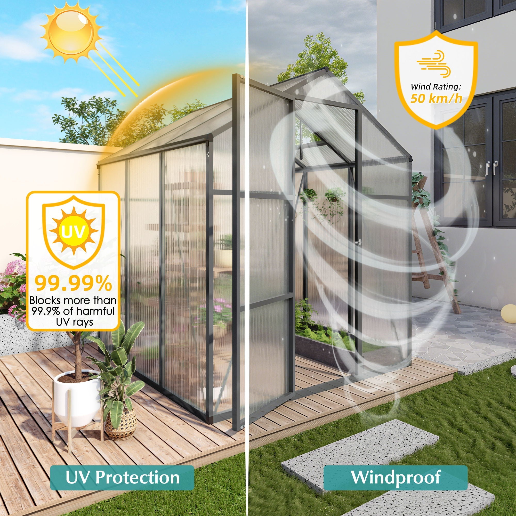 Gain Height Windproof house With Raised Base