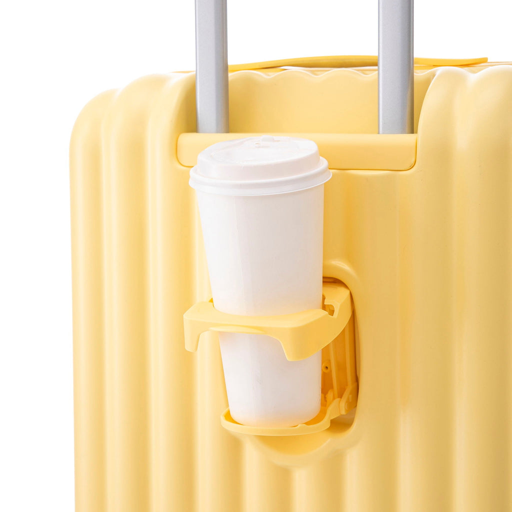 20" / 24" / 28" 3 Pieces / Set Spinner Wheel Luggage, Carry On Suitcase, With Cup Holder & USB Port & Phone Holder