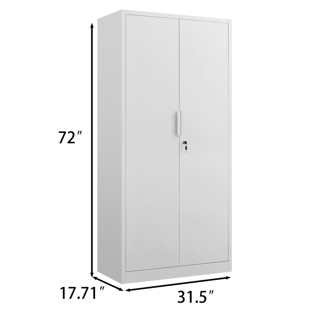 2 Door File Cabinet With Lock, 4 Adjustable Shelves, Heavy-Duty