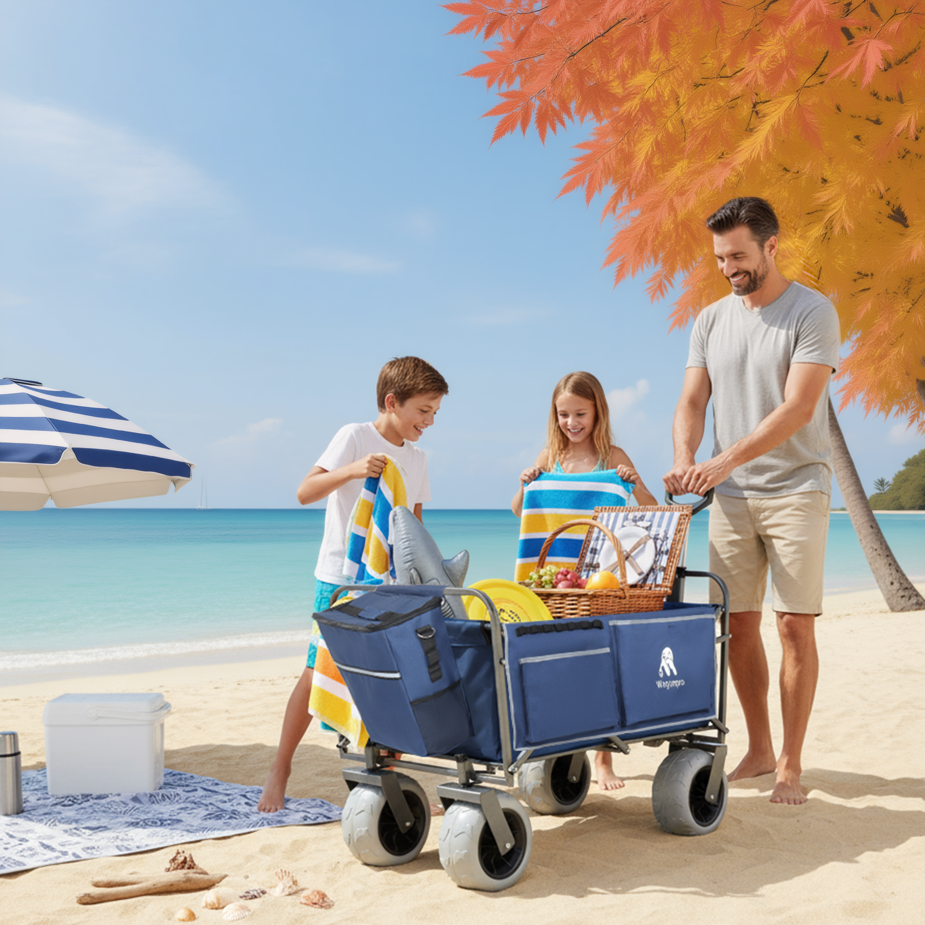 Beach Wagon with Big Wheels for Sand 500lbs Capacity