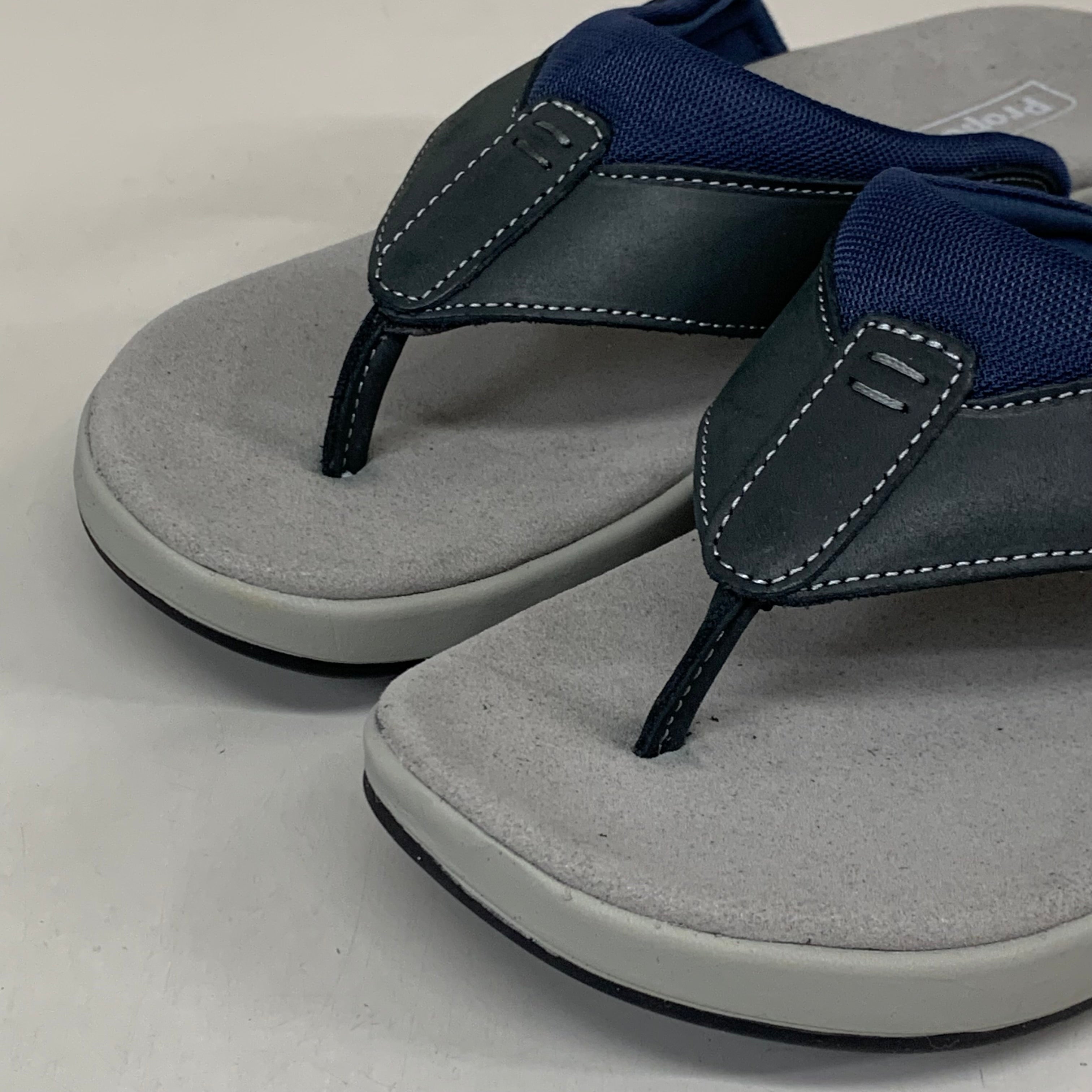PROPET  Easton Cushion Flip Flop Sandal Leather Men's SZ 9.5 Navy MSV011PNVYE-09H