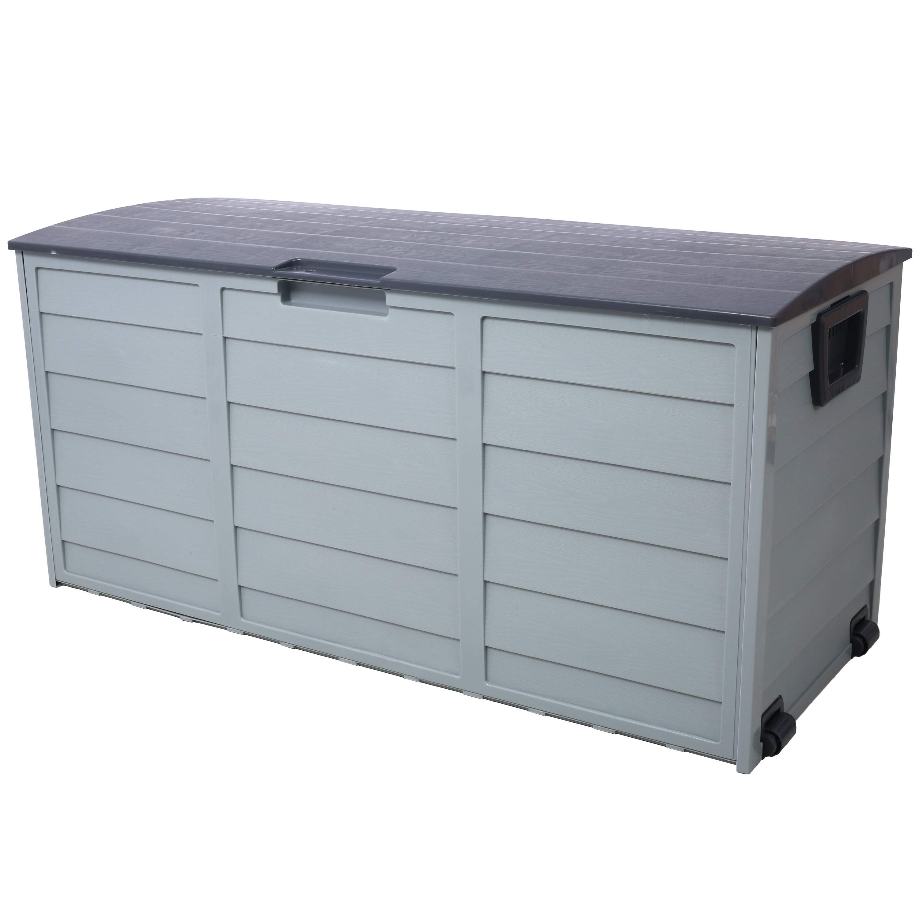 All Weather UV Pool Deck Box Storage Shed Bin with Wheels