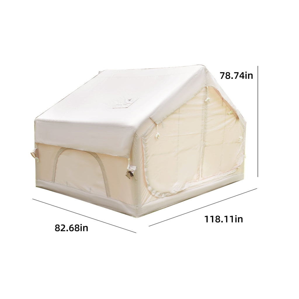 6.3m² Inflatable Camping Tent with Clear Skylight and 420D Oxford Waterproof Fabric
