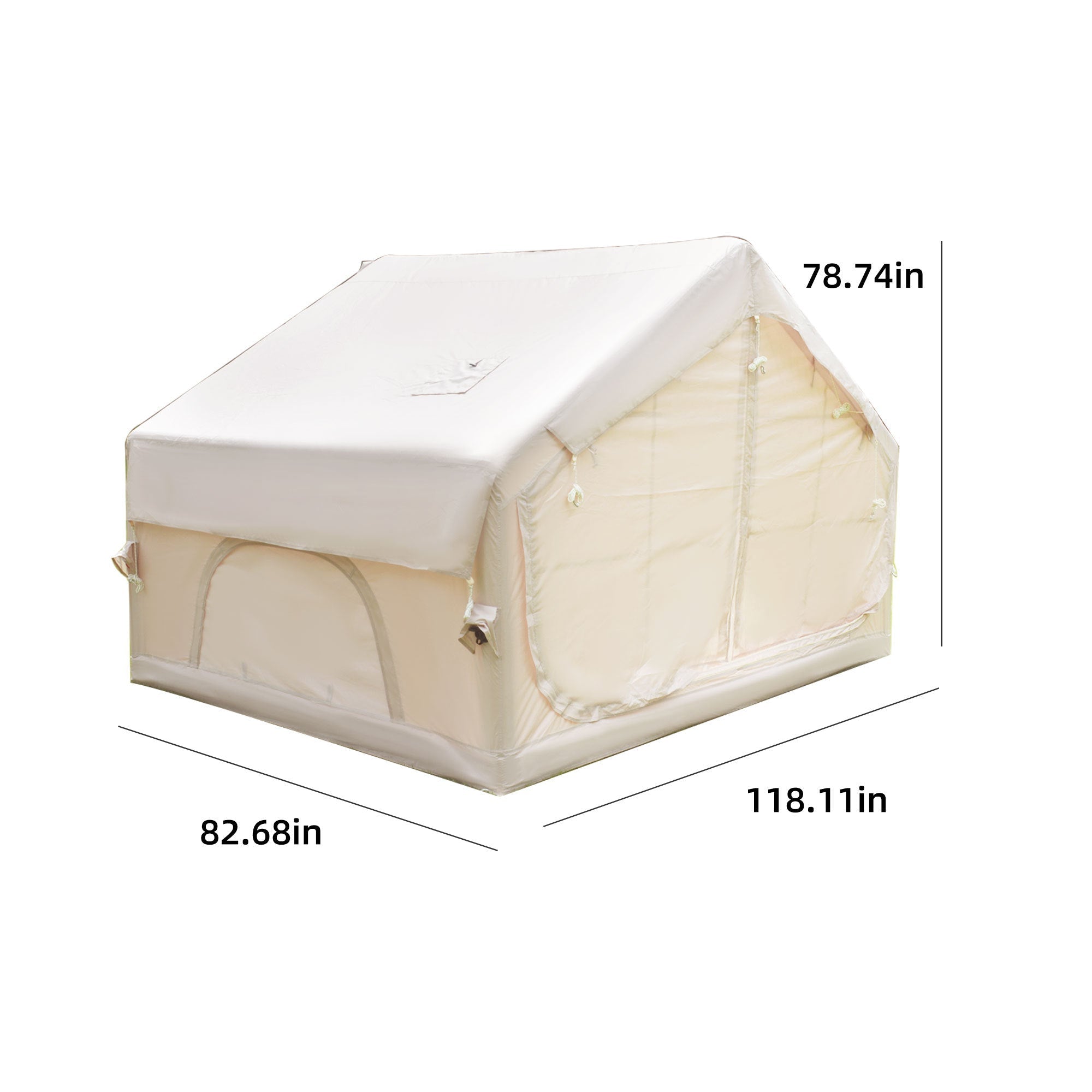 6.3m² Inflatable Camping Tent with Clear Skylight and 420D Oxford Waterproof Fabric