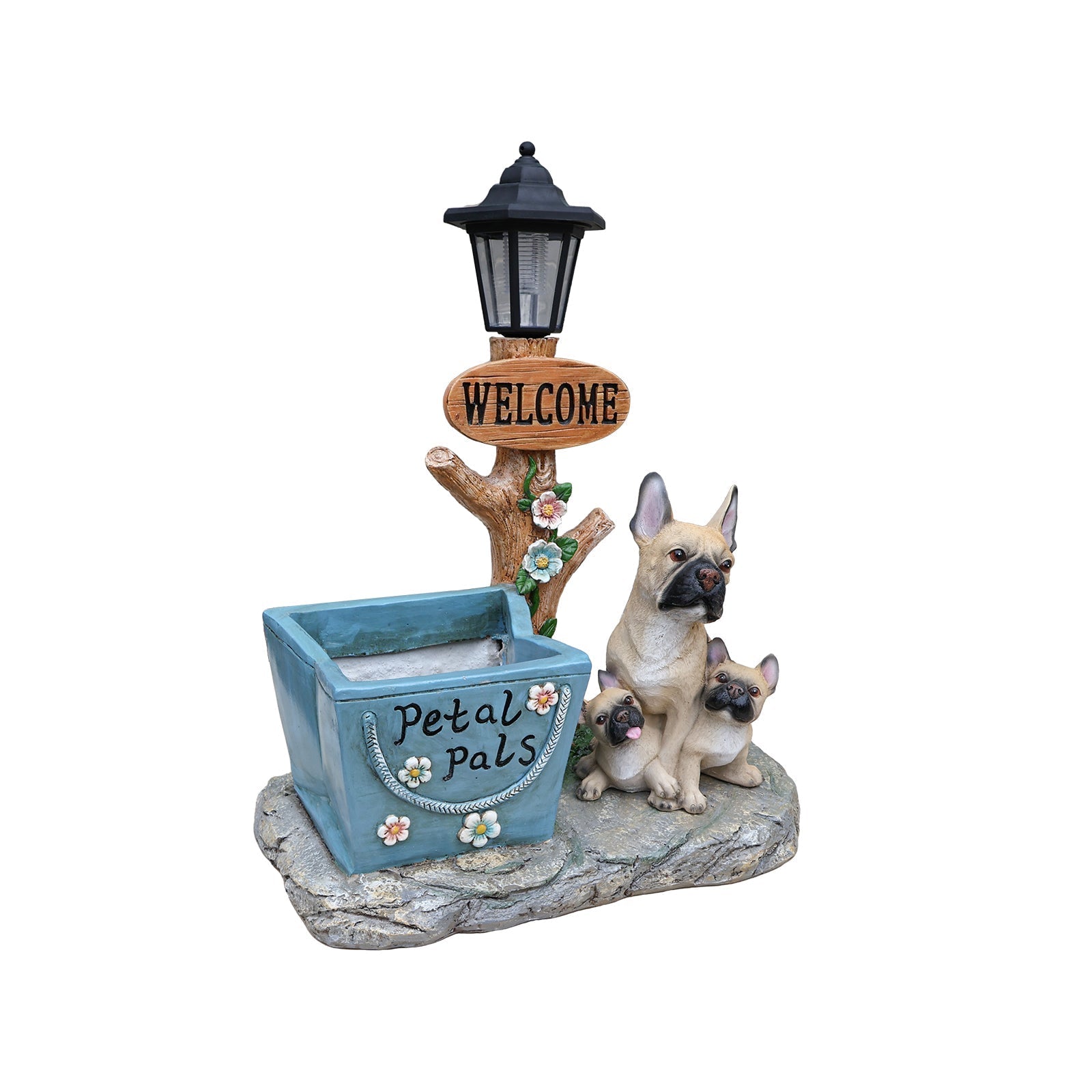 French Bulldog Family Planter Statue