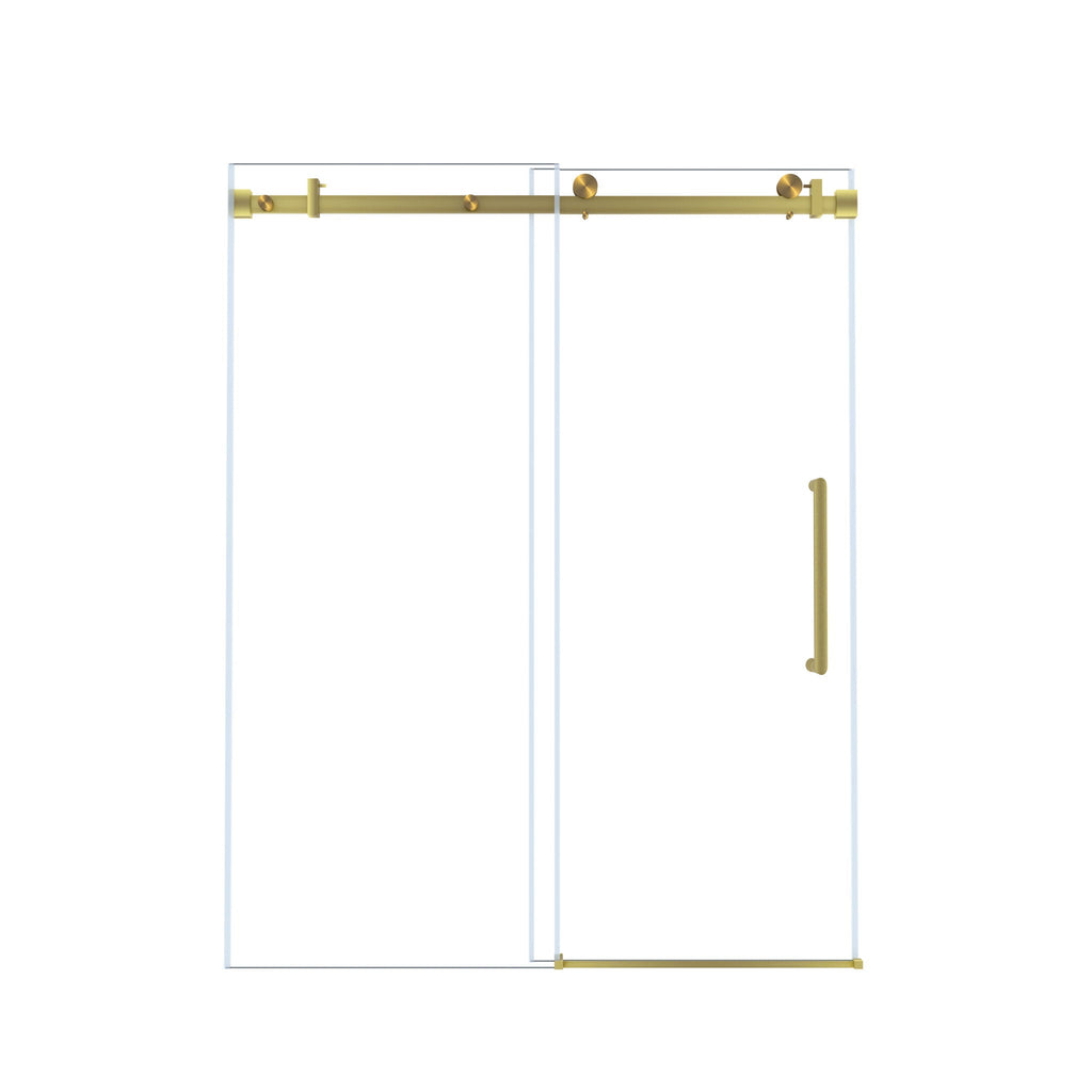 Frameless Single Sliding Shower Door With Handle And Square Tube Track