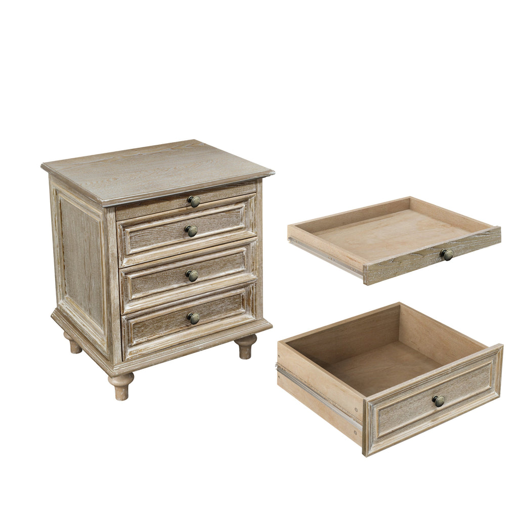 Farmhouse Nightstands with 4 Drawers and Pull-Out Shelf