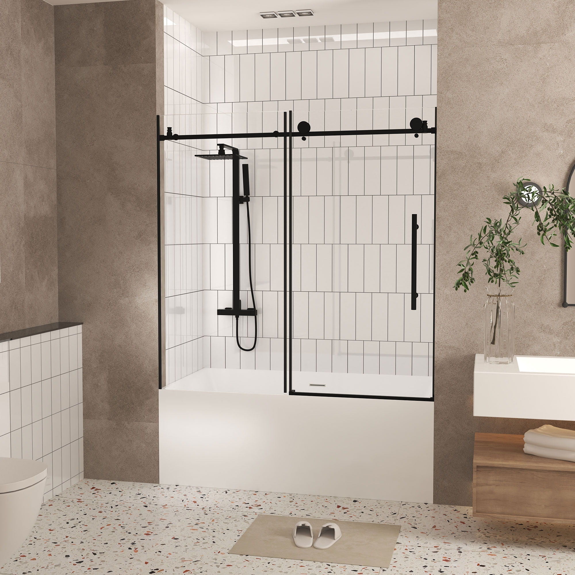 Frameless Shower Door With Handle