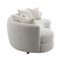Iniko Boucle Sofa With Toss Pillows - Beige