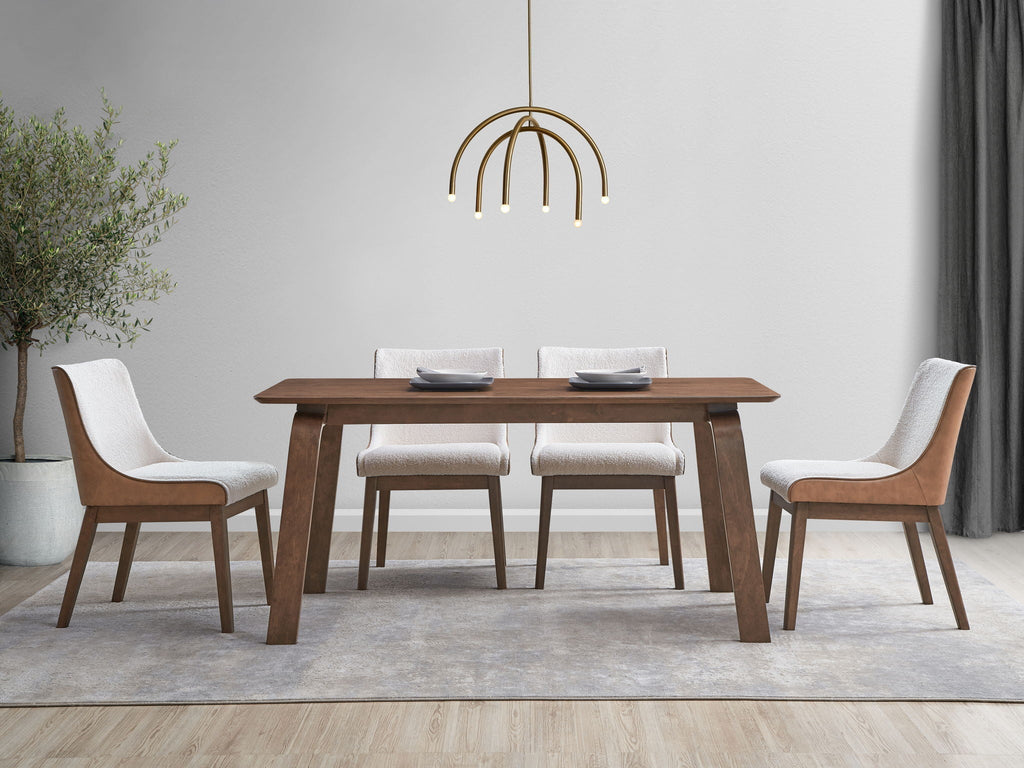 Ginny 5 Piece Dining Room Set with Side Chairs - Walnut