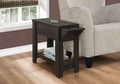 Accent Side Table with Storage and Built-In Lamp