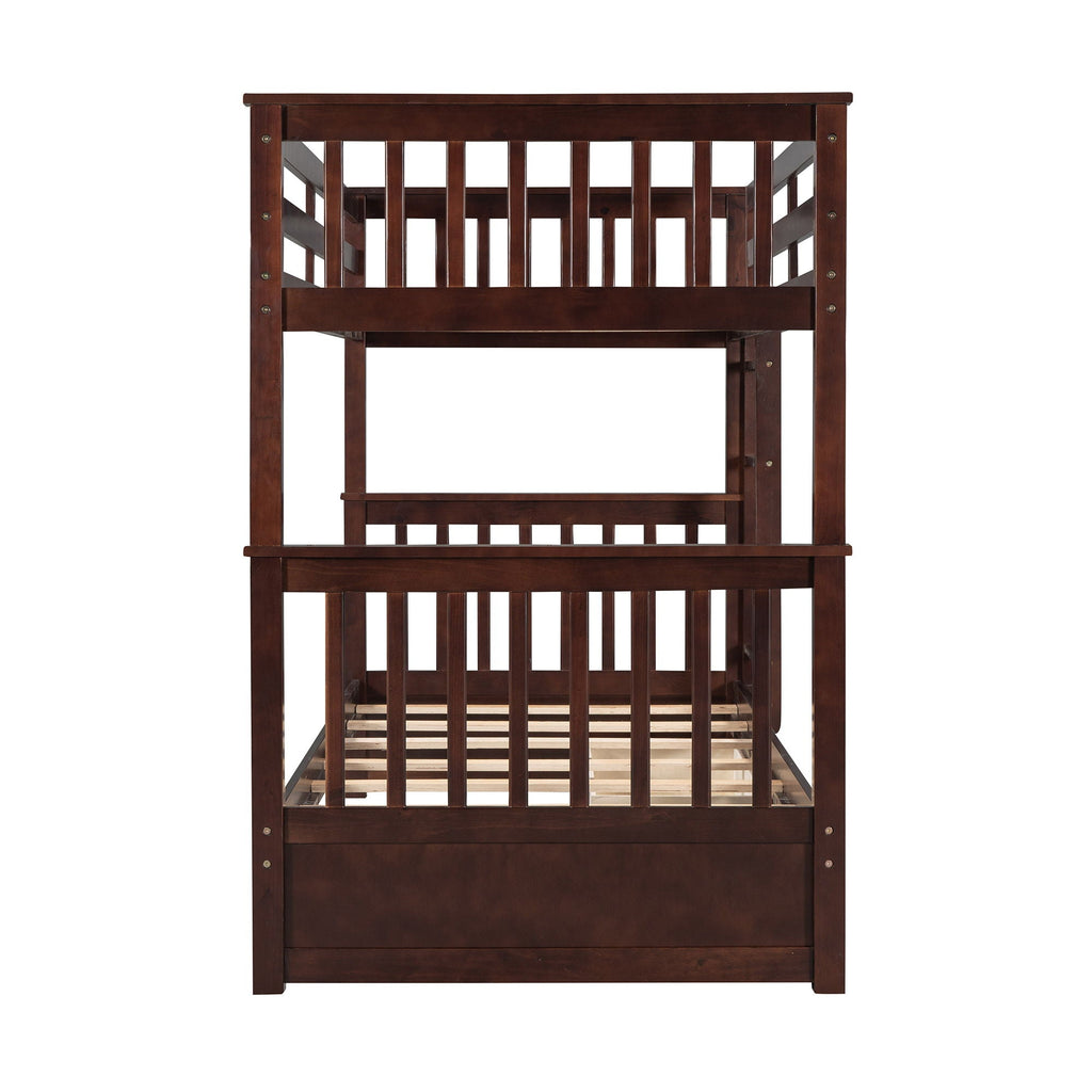 Bunk Bed With Ladders And 2 Storage Drawers
