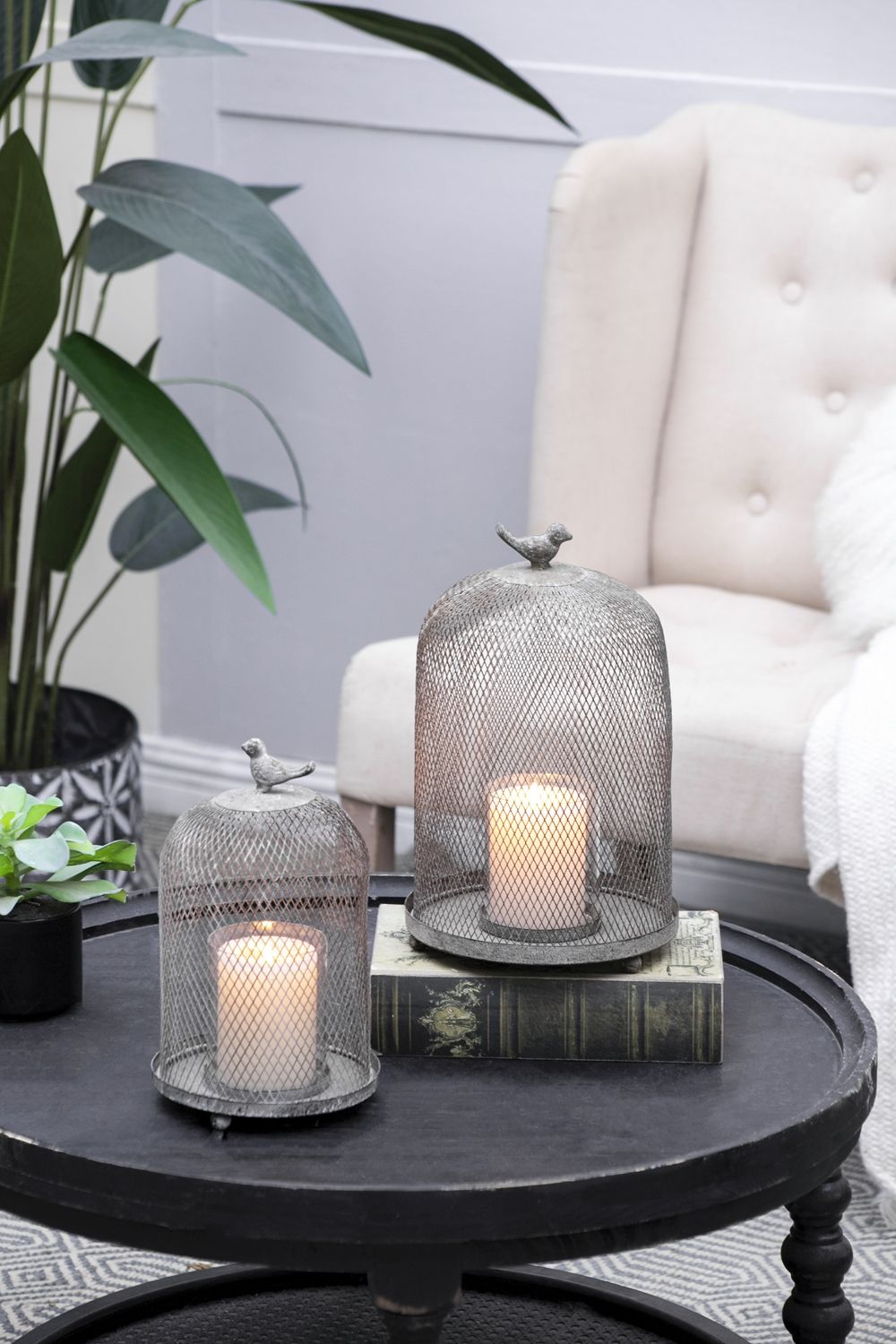 Ophira Sparrow Candle Holders (Set of 2) - Antique Gray