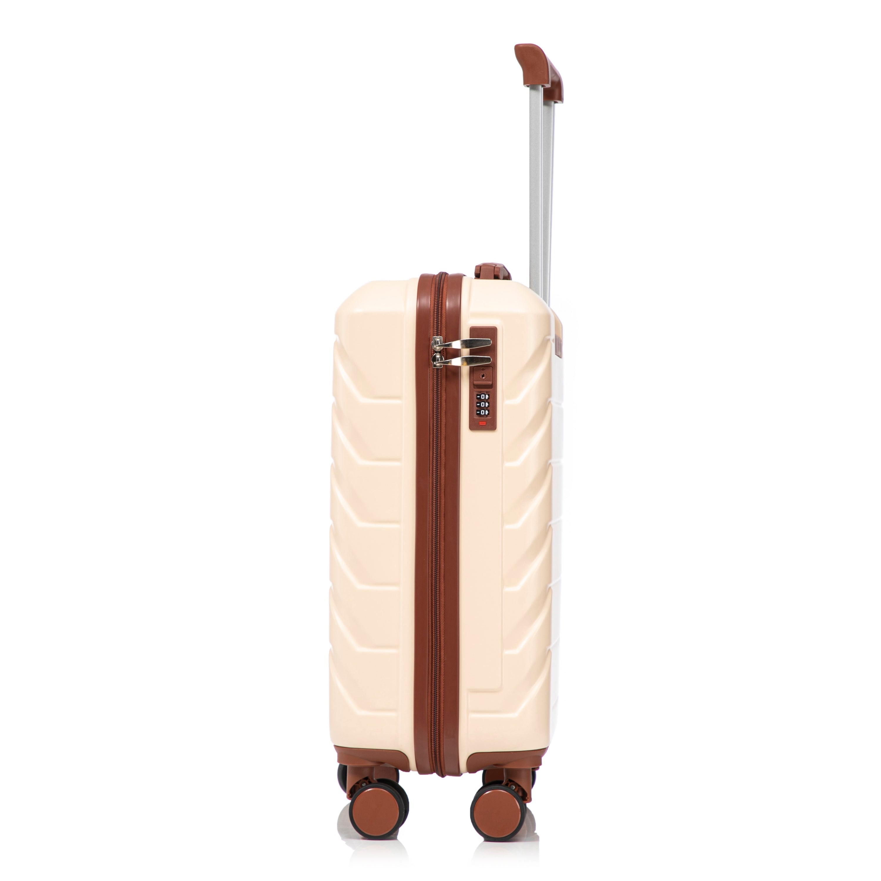 14'/20' 2-Piece Beige ABS Spinner Wheel Luggage Set