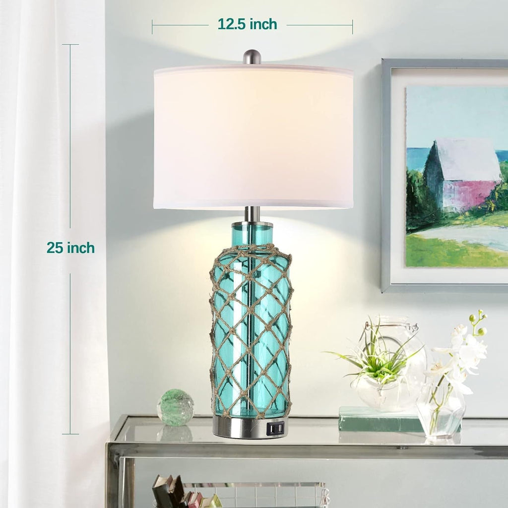 Cottage Nautical Accent Table Lamp Set of 2