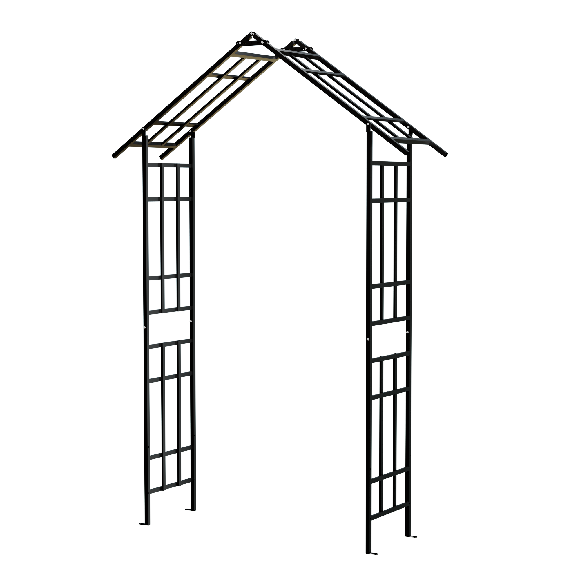 Metal Garden Arch with Adjustable Width for Climbing Plants