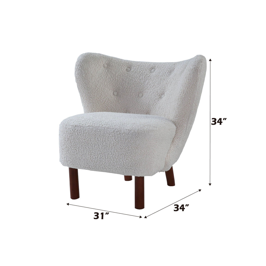 Zusud Teddy Sherpa Accent Chair - White