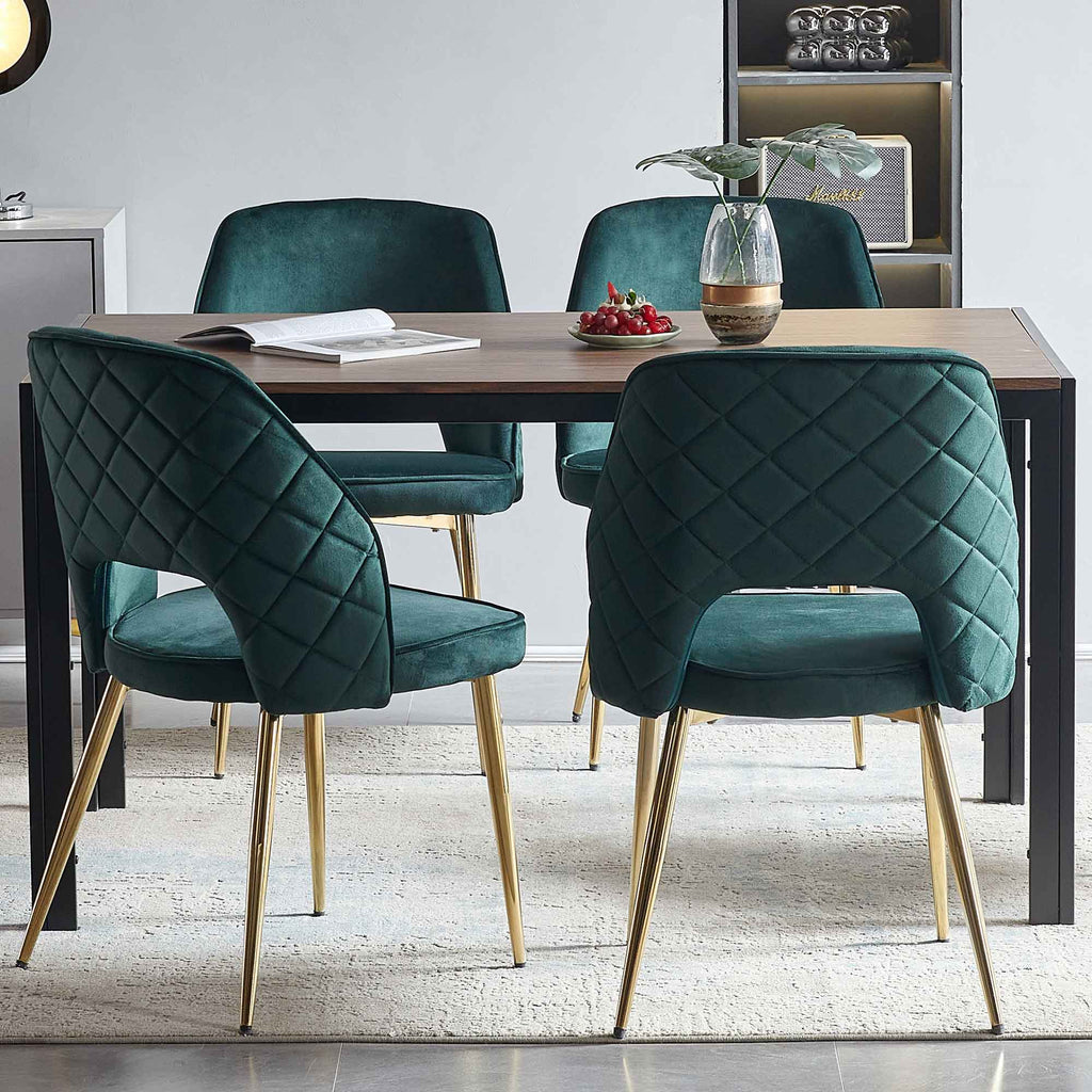 Dining Chairs With Metal Legs And Hollow Back Upholstered Dining Chairs