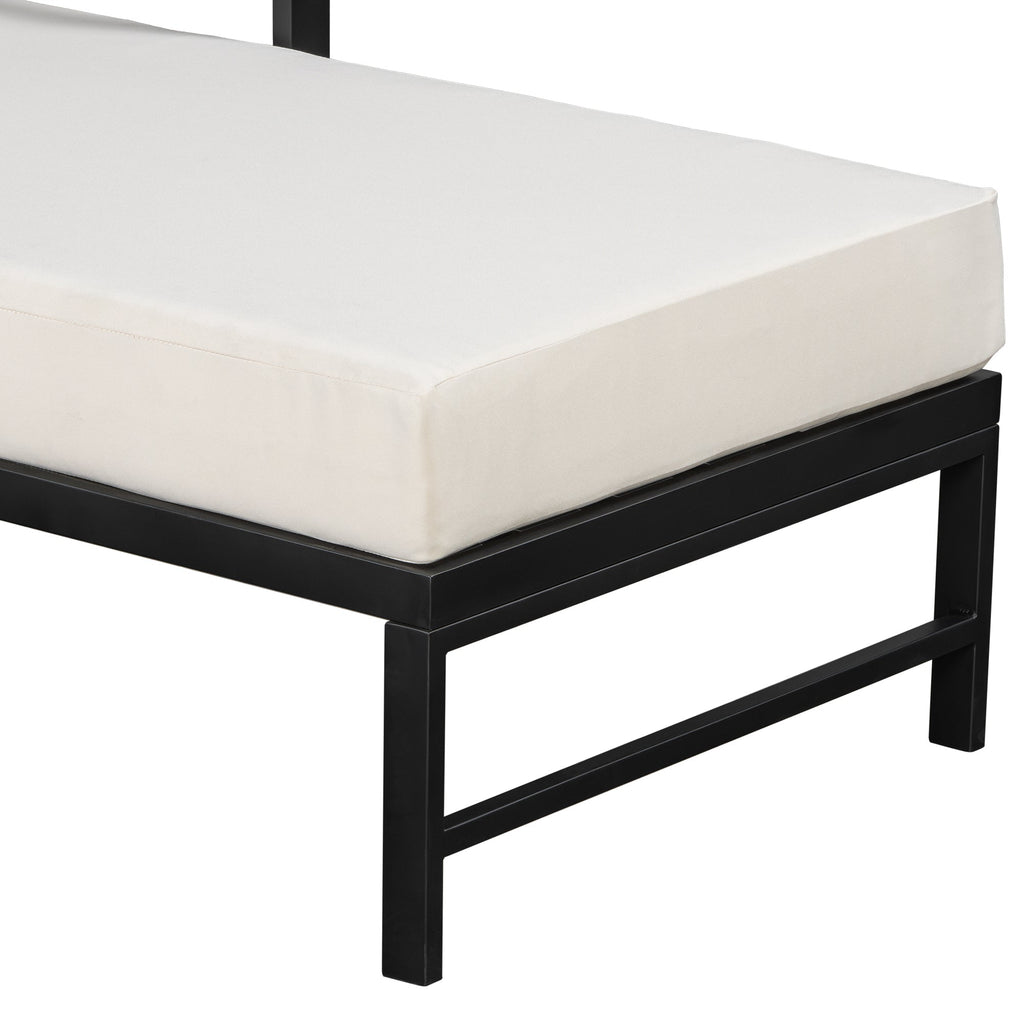 U_style Outdoor L-Shaped Sofa with Iron Frame and Ultra-Thick Cushions