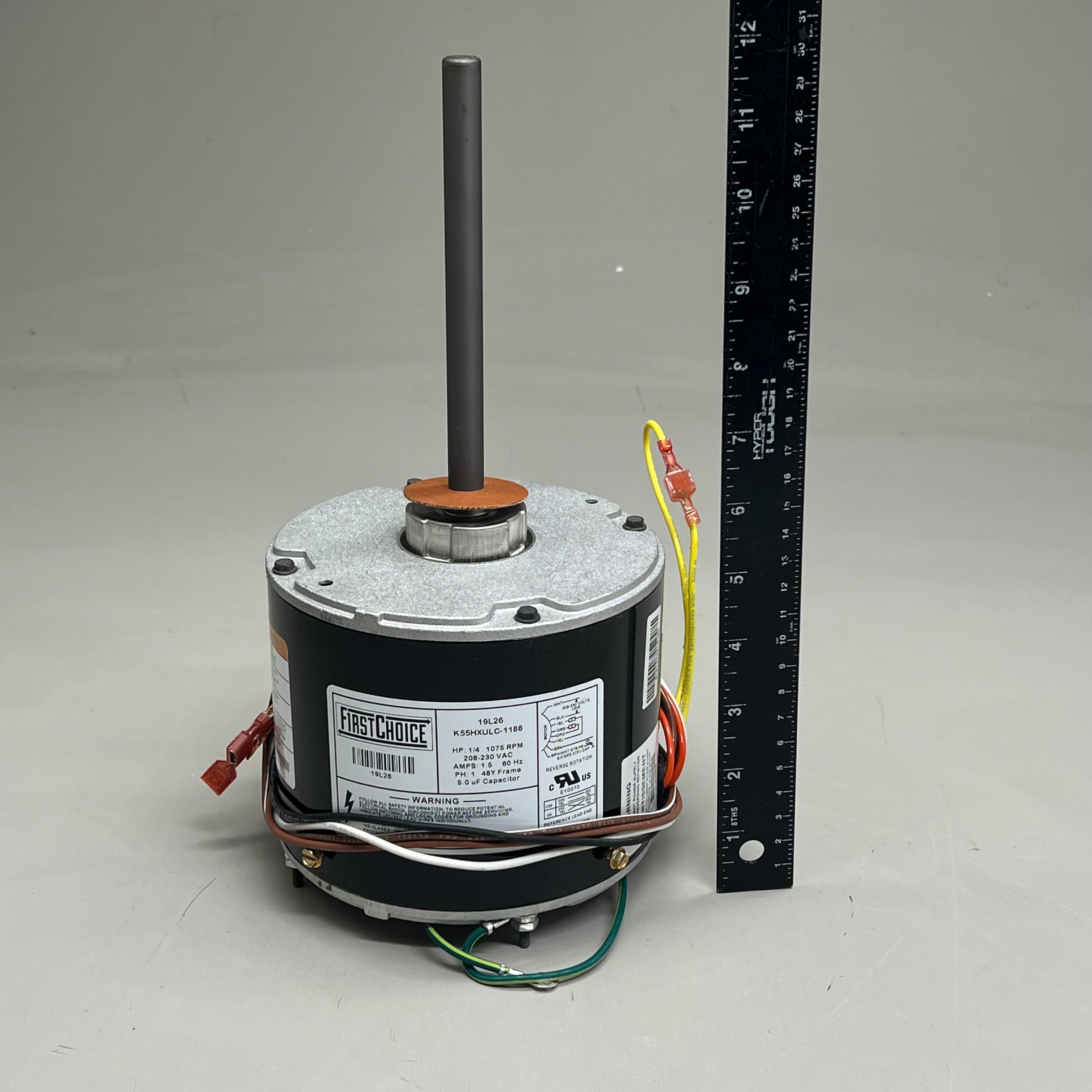 LENNOX First Choice Condenser Fan Motor for HVAC 1/2" Shaft Black 19L26