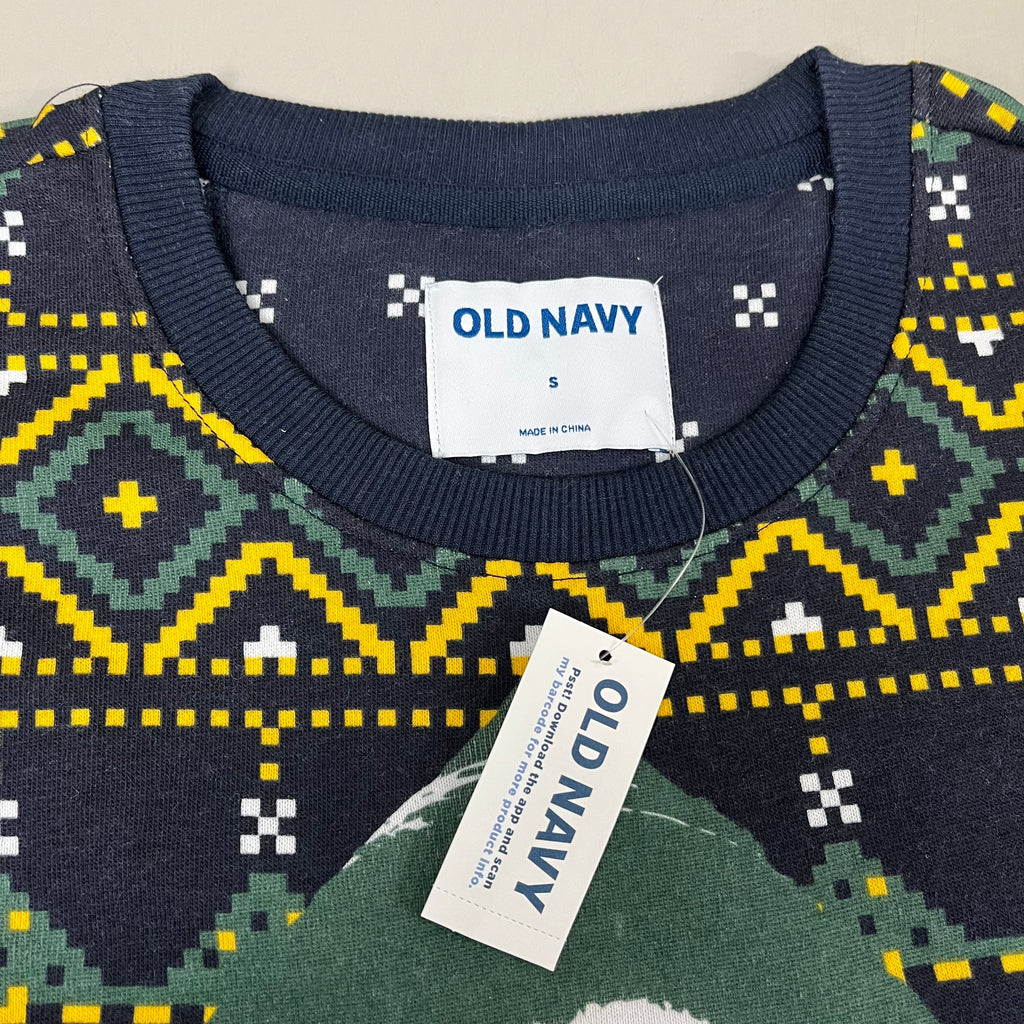 OLD NAVY Men's Christmas Holiday Elf Sweater Sz S Navy/Green 572579-00-1