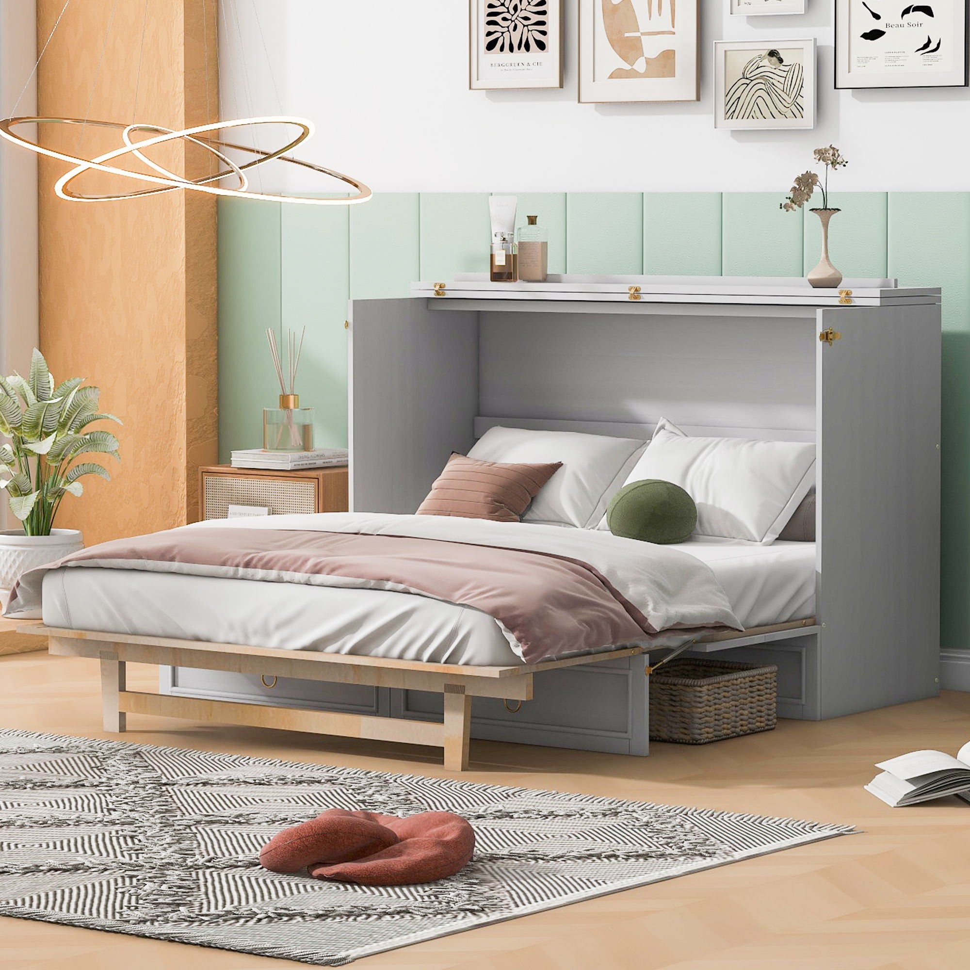 Murphy Bed With Large Drawers And Stylish Design