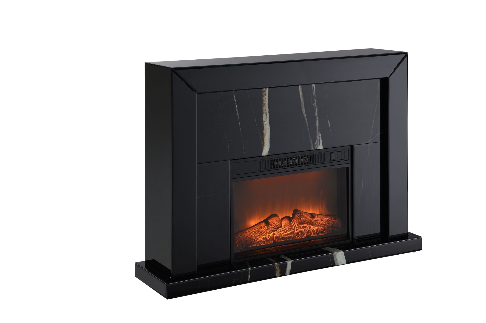 Drisana Mirrored Fireplace - Black