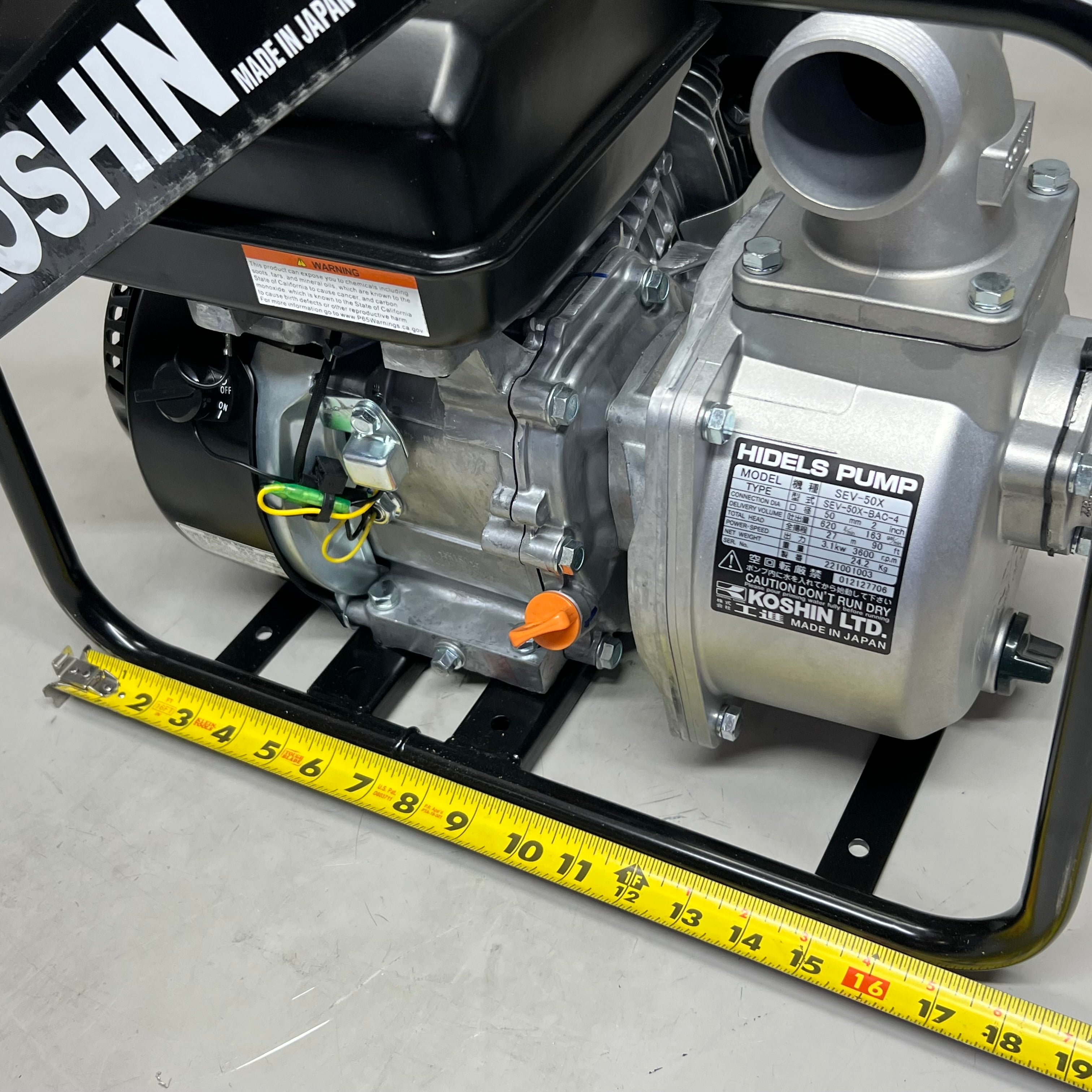 KOSHIN K180-3 Water Pump Sz 18" L x 15" W x 15" H, Grey & Black SEV-50X