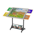 360 Degree Tilting Wooden Puzzle Table With Adjustable Height and Storage