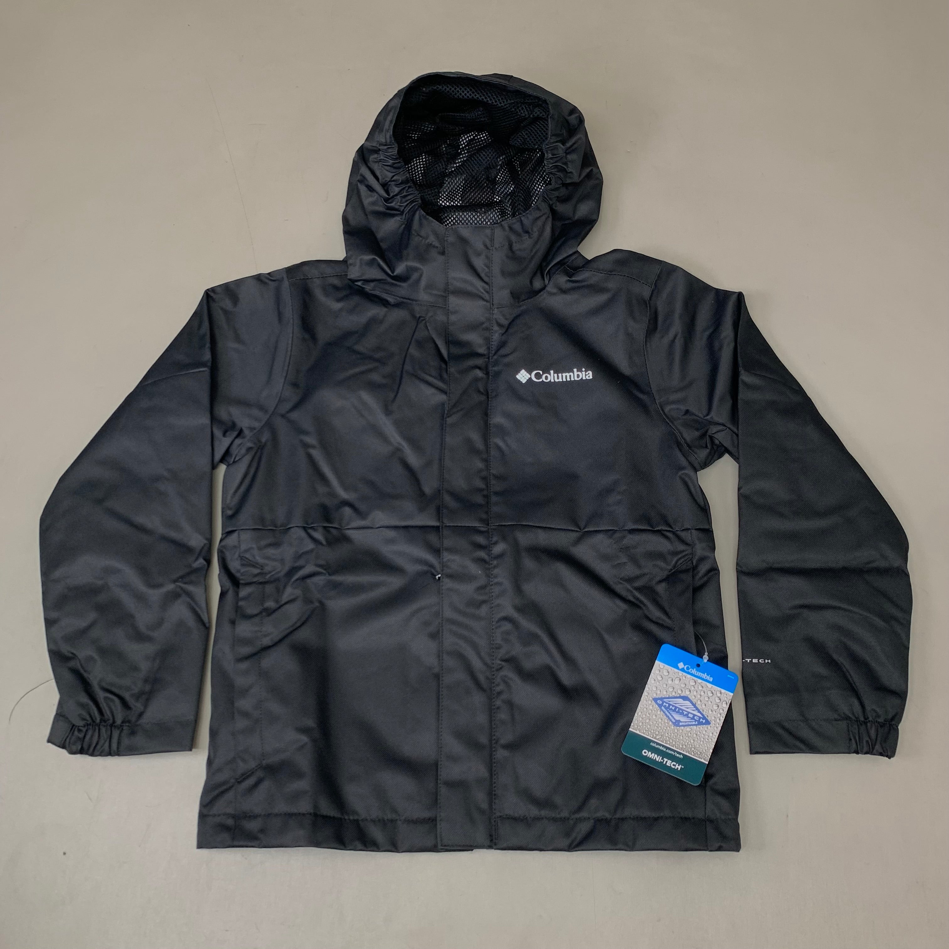 COLUMBIA Reflective Detail Hikebound Jacket Boys Youth Sz XS Black SB6647-010