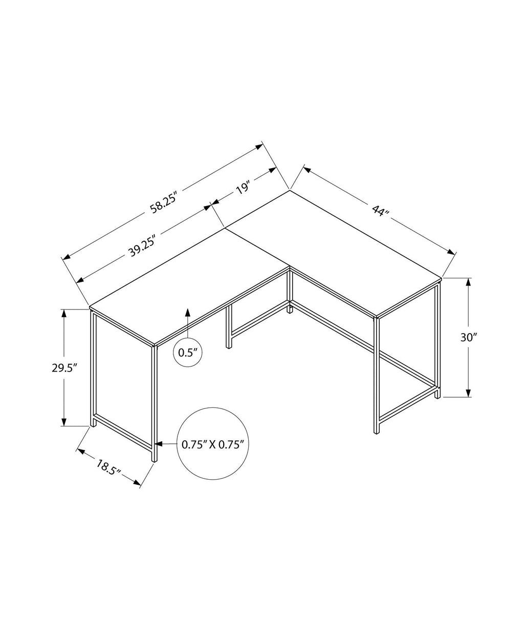 Contemporary L-Shaped Computer Desk for Home Office