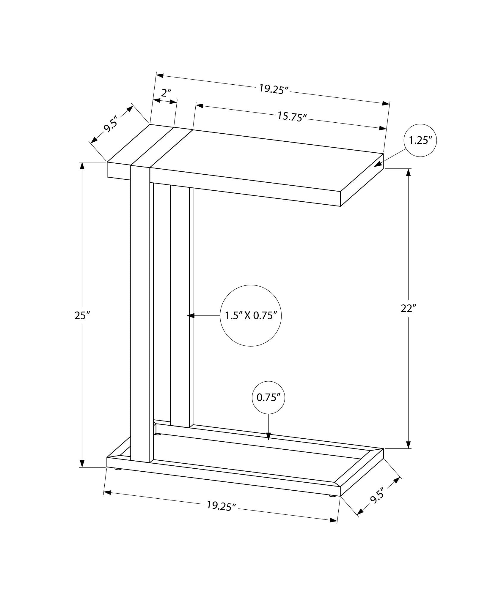Accent Table, C-Shaped, Contemporary & Modern Stylish Design