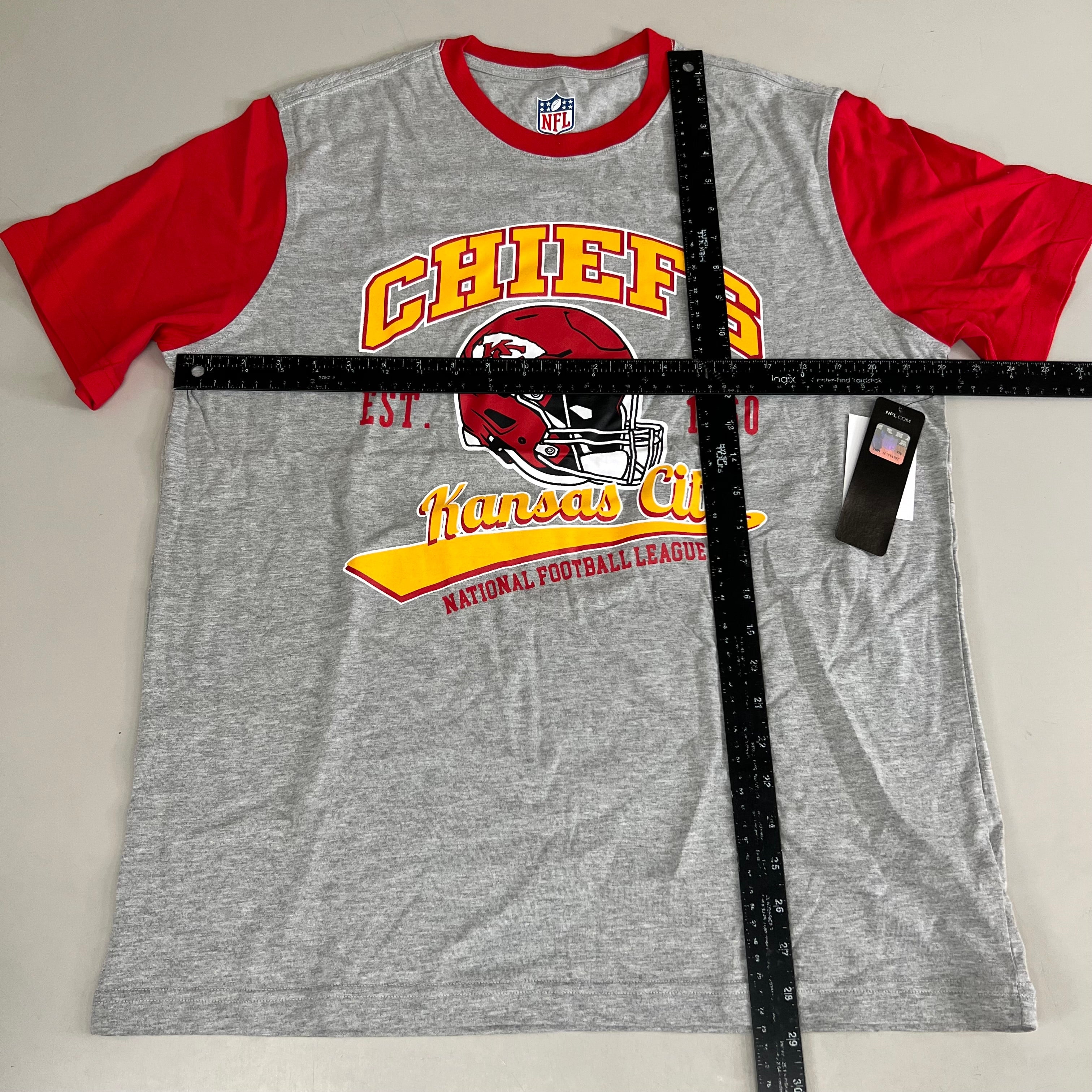NFL  Kansas City Chiefs G-lll Sports T-Shirt Men's Sz L Red, Grey, Yellow 6AHOO816