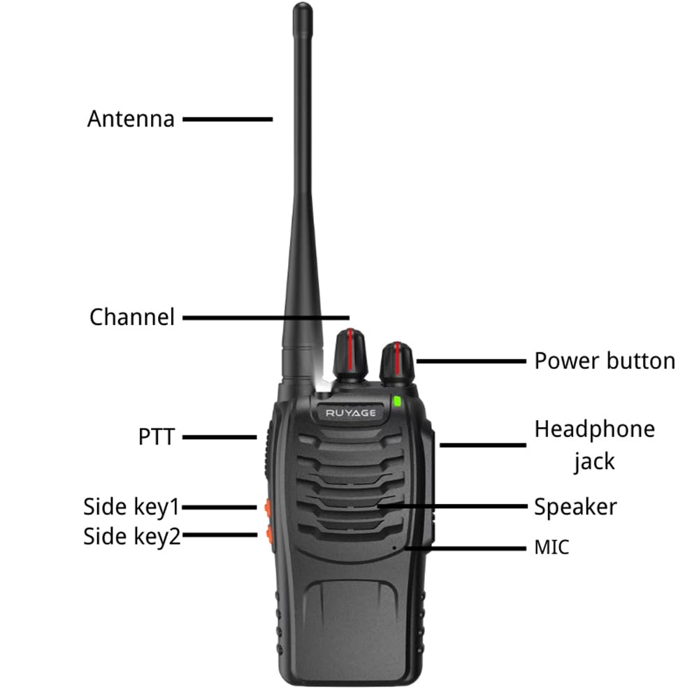 RUYAGE 888S V3.0 Lightweight Rechargeable Walkie Talkies 16CH UHF Two Way Radio