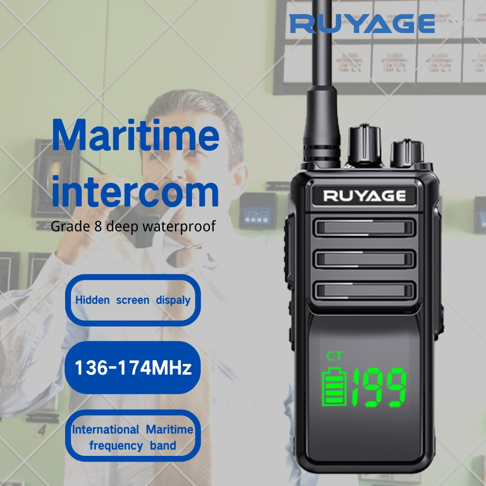 RUYAGE T30 IP68 Waterproof Marine Walkie Talkie VHF UHF Dual Band Radio