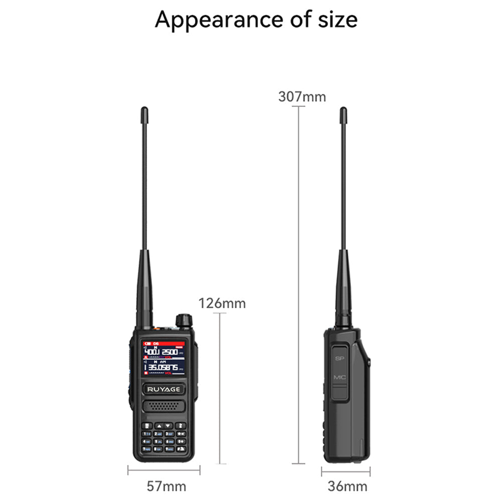 RUYAGE 10W High Power Two Way Radio Multi Band Walkie Talkie with NOAA Emergency Receiver, 2600mAh Battery