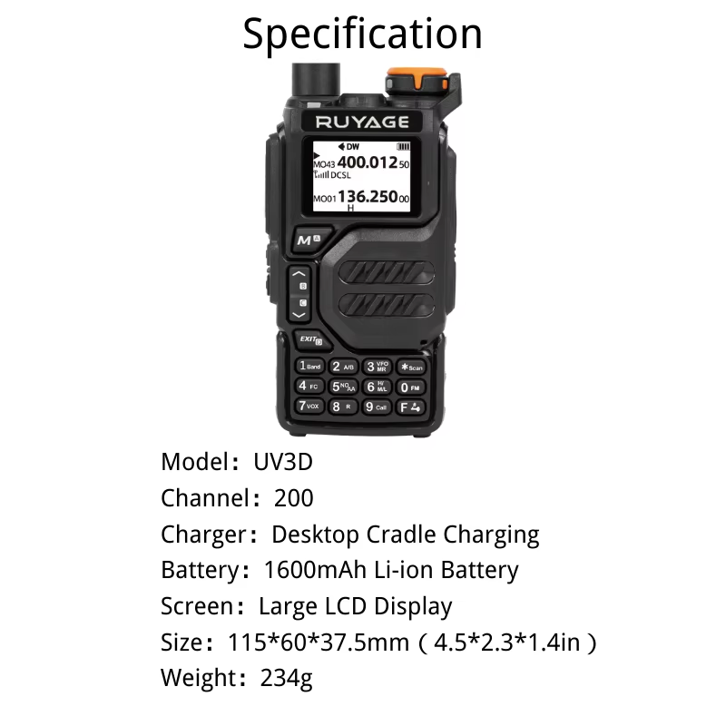 RUYAGE Multi Band Two Way Radio 50-600MHz Wide Frequency Walkie Talkie with NOAA Weather Receiver