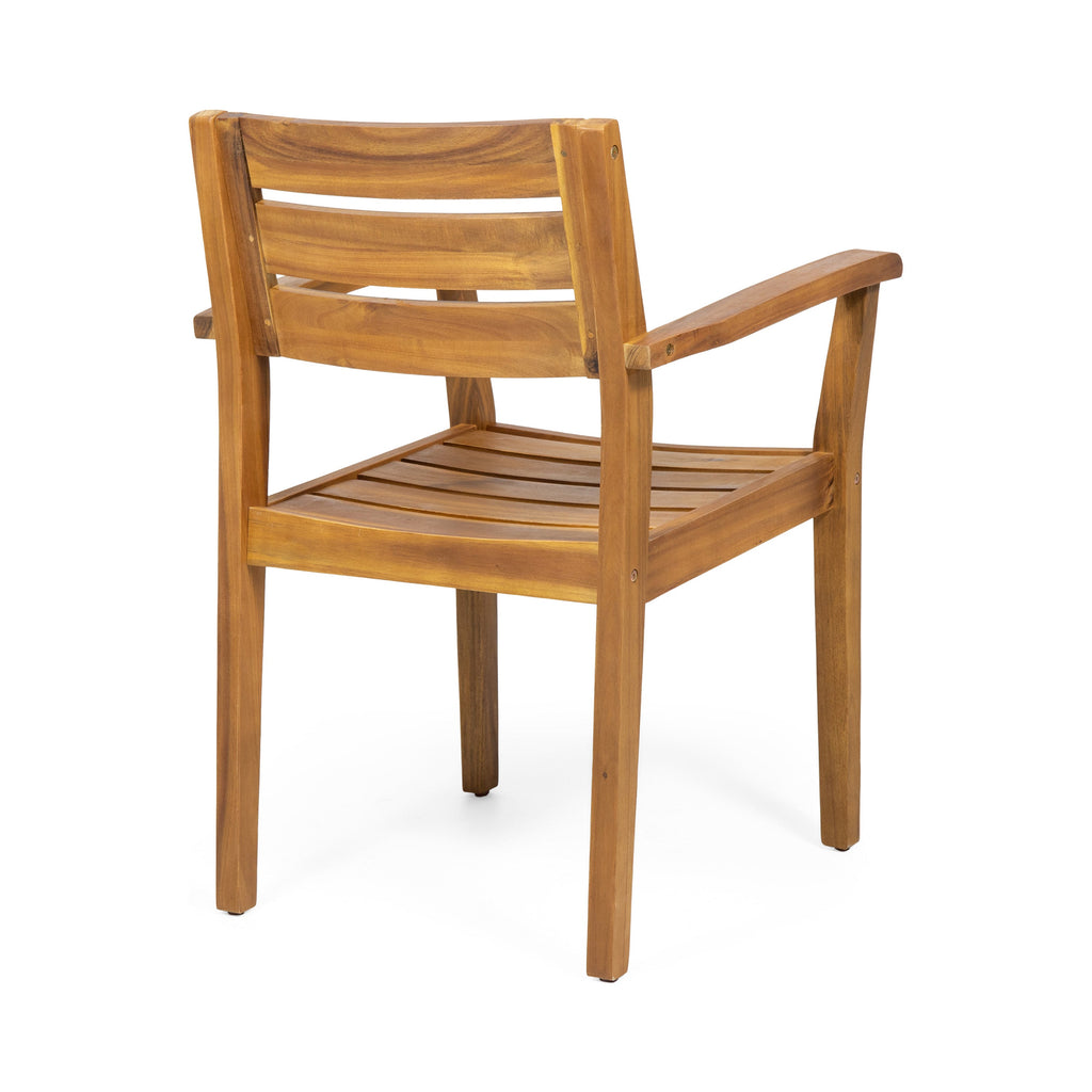 Stamford Dining Chairs Set of 2, Acacia Wood Patio Armchair