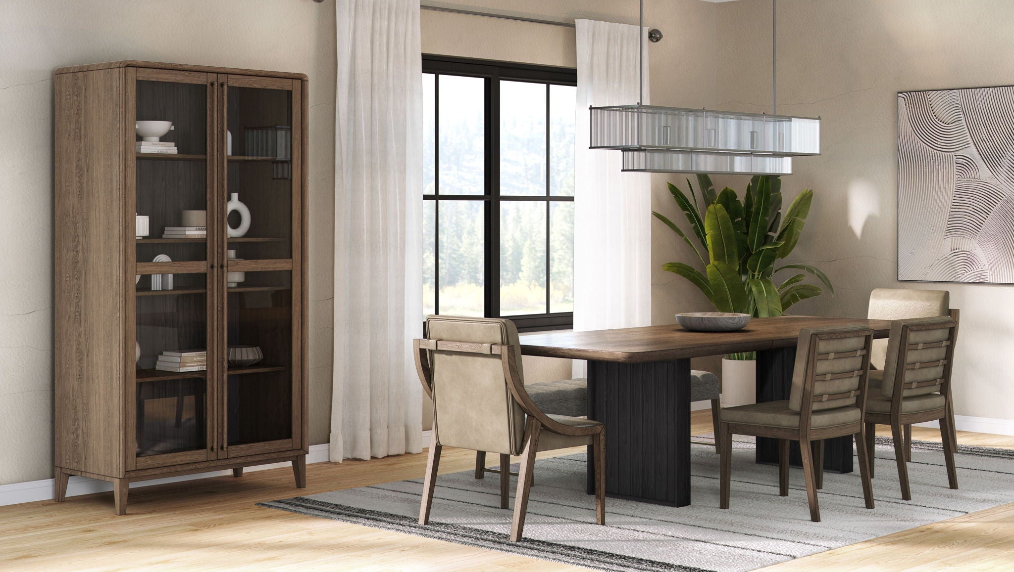 Display Cabinet - Latte / Peppercorn