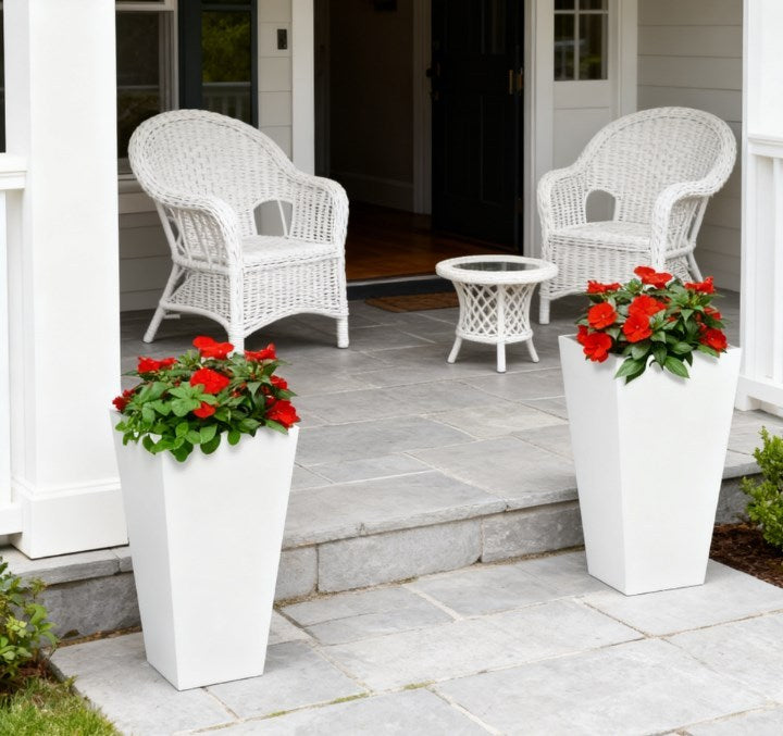 Flower Pots 2-Pack Outdoor Planter Set with Drainage Holes
