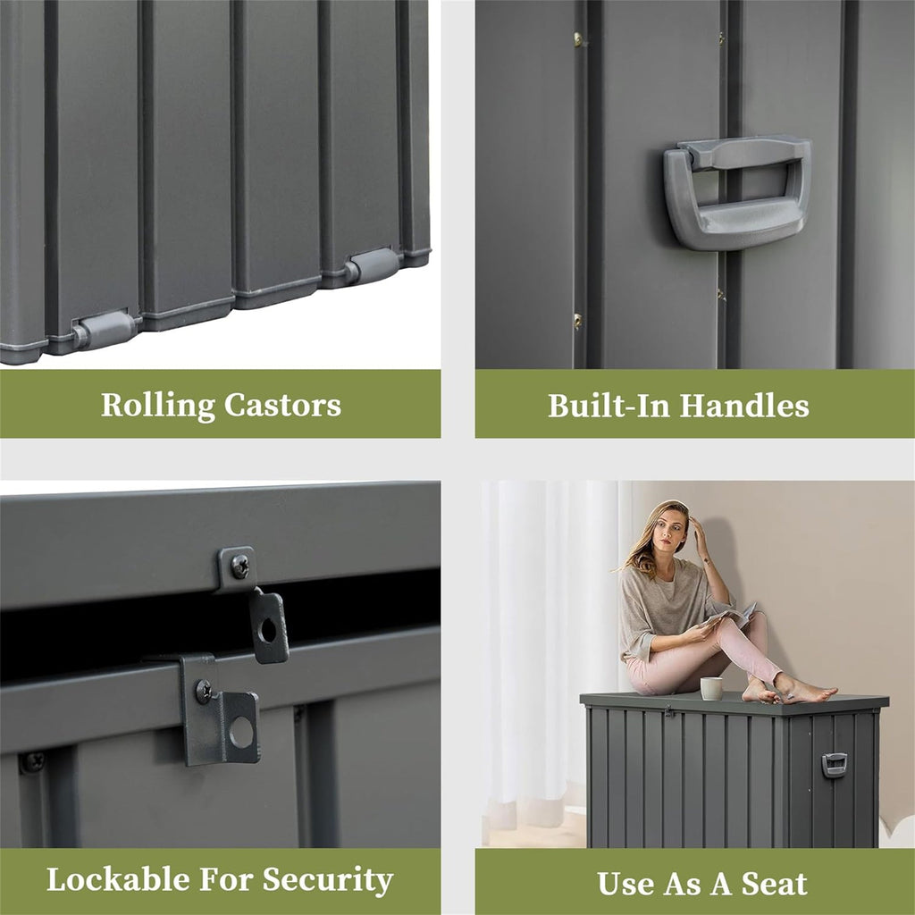 200 Gallon Outdoor Storage Deck Box Waterproof