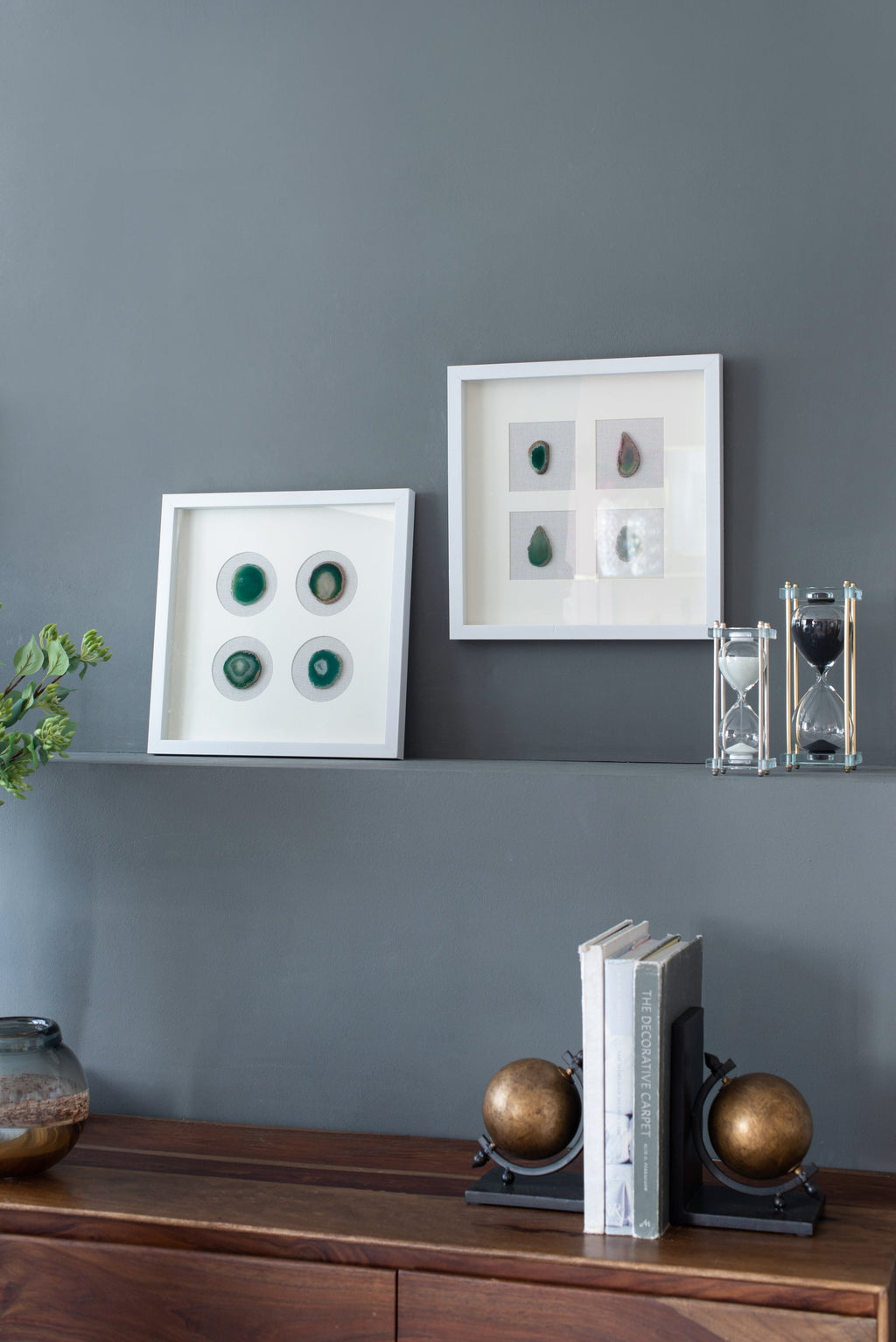 Set of 2 Shadow Box Wall Décor with Agate