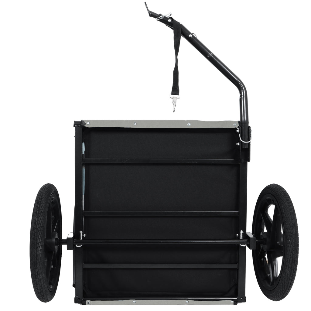 Outdoor Heavy Duty Collapsible Pet Bike Trailer with 16-Inch All-Terrain Wheels
