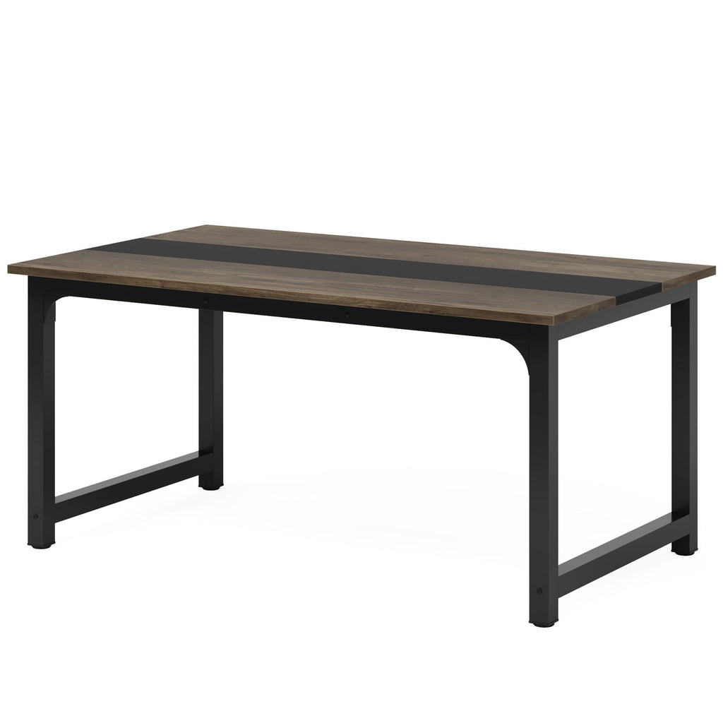 Large Computer Desk With Steel Frame for Home Office Workstation