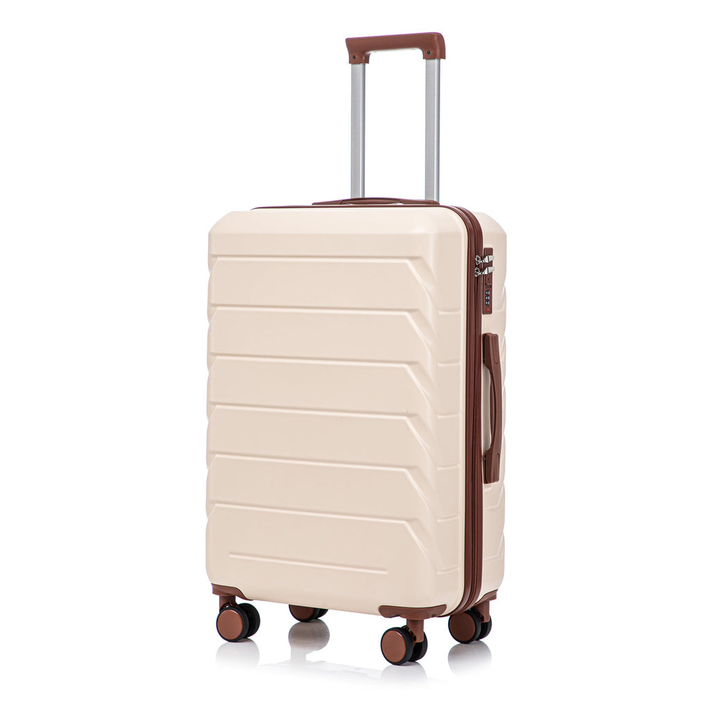 3-Piece ABS Spinner Wheel Luggage Set 20"/24"/28" Beige