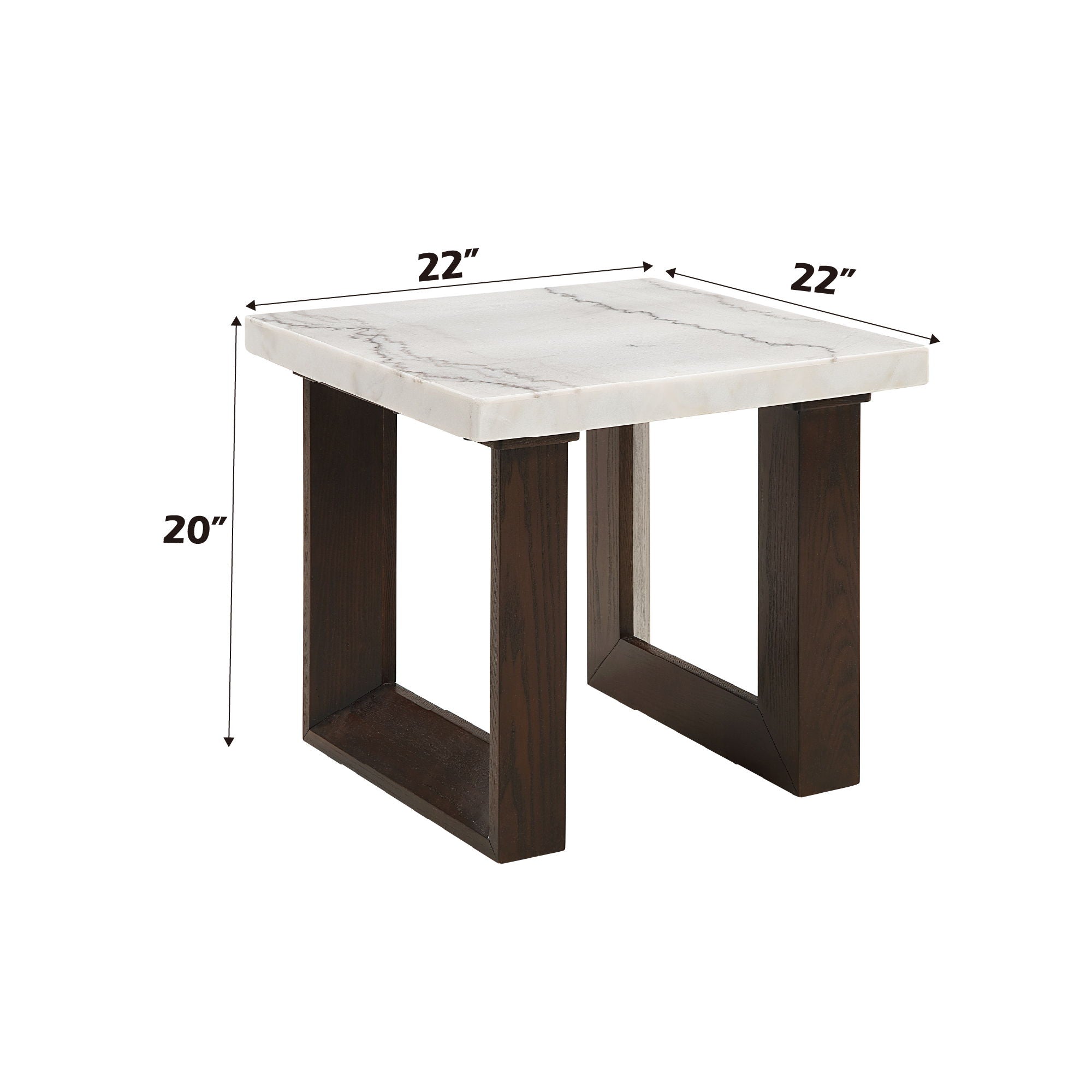 Edwyn Natural Marble Top End Table